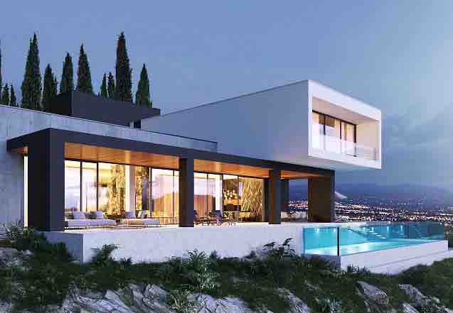 Villa with a city view